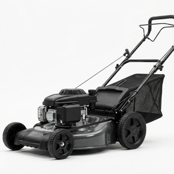 Poorat Heavy-Duty Petrol Lawn Mower with Grass Collection Bag, Adjustable Cutting Height & Durable Steel Deck for Home Gardens, Parks and Outdoor Lawn Maintenance