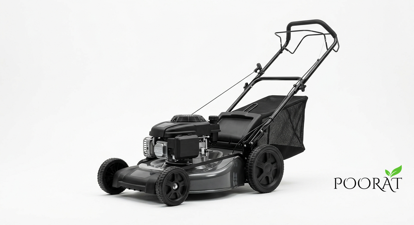 17_logo Poorat Heavy-Duty Petrol Lawn Mower with Grass Collection Bag, Adjustable Cutting Height & Durable Steel Deck for Home Gardens, Parks and Outdoor Lawn Maintenance - Image 1