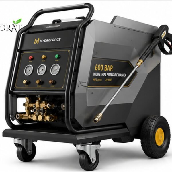 Poorat Heavy-Duty 600 BAR Industrial High Pressure Washer with Advanced Control Panel, High-Performance Pump & Heavy-Duty Mobile Frame
