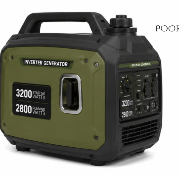Poorat Portable 3200 Starting Watts / 2800 Running Watts Inverter Generator for Home Backup, Outdoor Activities & Reliable Portable Power