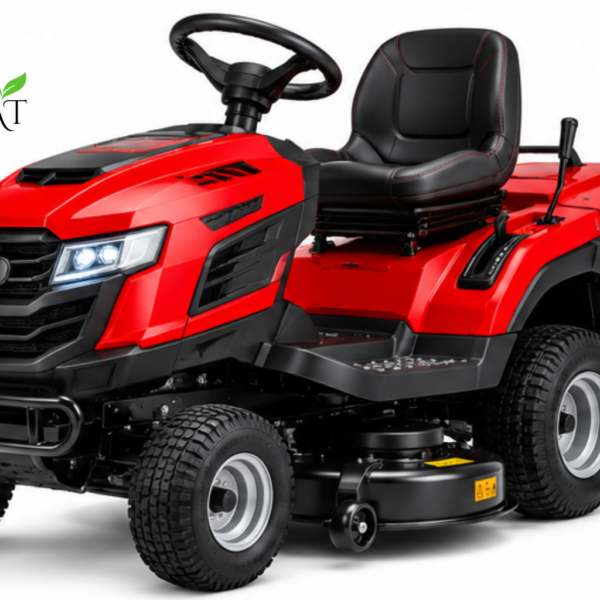 Poorat Ride-On Lawn Mower with Comfortable Seat, Powerful Cutting Deck & Easy Steering Control