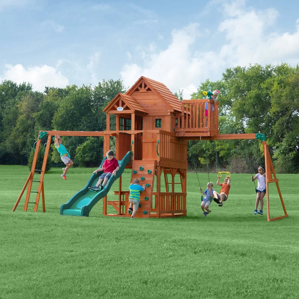 6113D-Skyfort-II-Hero-CC_d3805e29-c520-40f1-a437-982e7c81f2d3.webp Backyard Discovery Skyfort II Cedar Wood Swing Set - Image 1