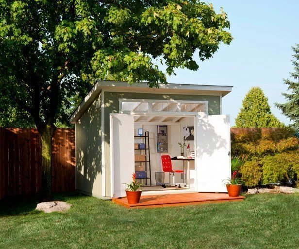 costco_aston_shed_DOORS_OPEN_OFFICE__83497_zoom.jpg Professionally Installed 10 x 8 Modern Office Shed - Image 1