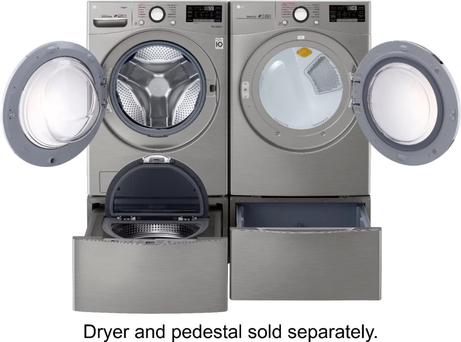 6181257cv16d-scaled-1-1.jpg LG – 4.5 Cu. Ft. High-Efficiency Stackable Smart Front Load Washer with Steam and 6Motion Technology – Graphite steel - Image 1