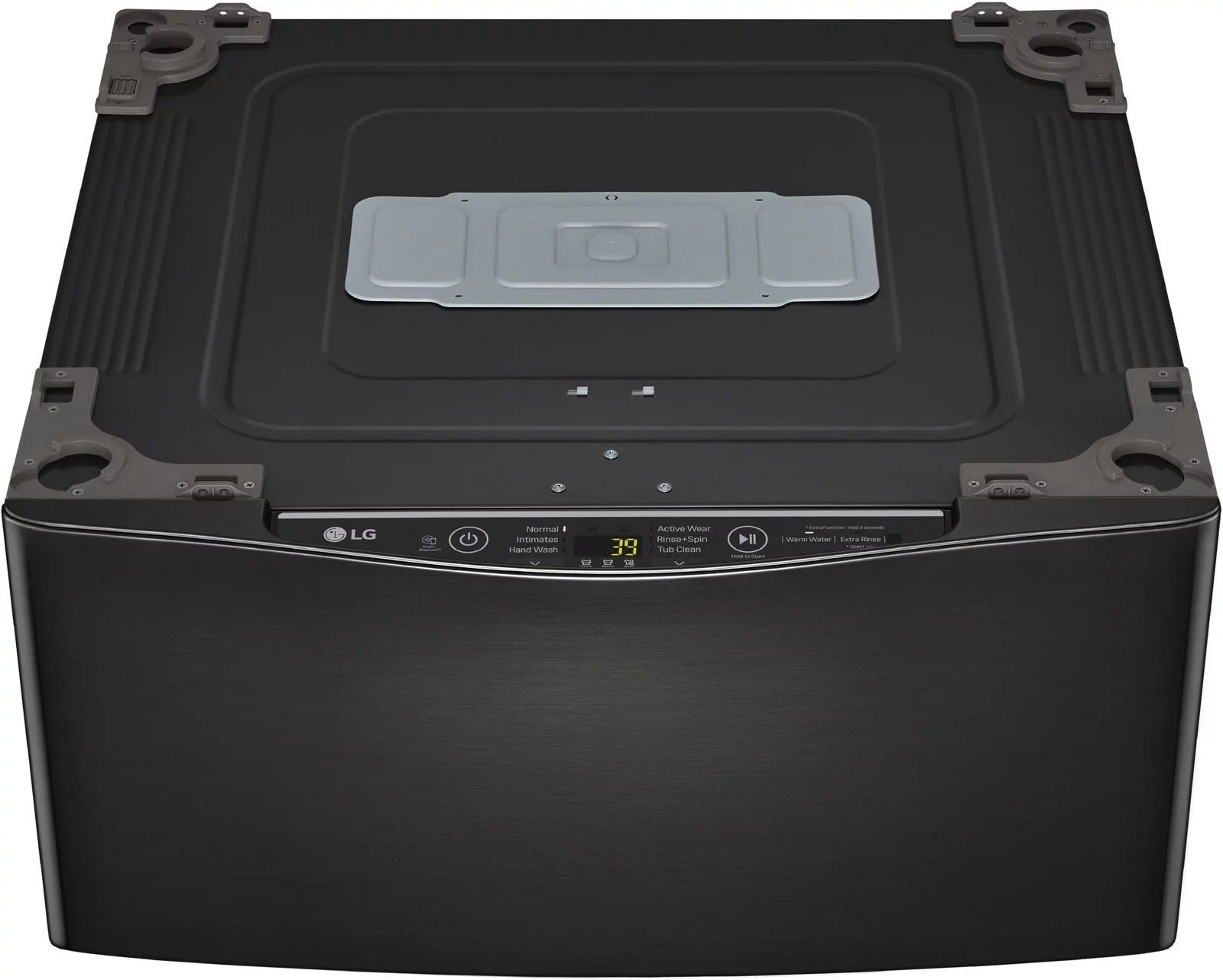 6492261_sd-1.jpg LG – SideKick 1.0 Cu. Ft. High-Efficiency Smart Top Load Pedestal Washer with 3-Motion Technology – Black steel - Image 1