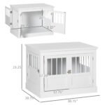 Cat Litter Box Enclosure with Magnetic Doors, Cat Washroom Nightstand with Large Top, Hidden Litter Box Side Table with Latches, White - Image 3