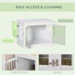 Cat Litter Box Enclosure with Magnetic Doors, Cat Washroom Nightstand with Large Top, Hidden Litter Box Side Table with Latches, White - Image 5