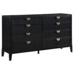 Coaster Fine Furniture Brookmead Modern Bedroom Furniture Set – Wire-Brushed Finish with Fluted Texturing, Golden Demi-Lune Handles, and English Dovetail Craftsmanship - Image 5