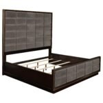 Coaster Fine Furniture Durango Bedroom Set – Grid-Tufted Velvet Headboard & Gold Hardware - Image 2