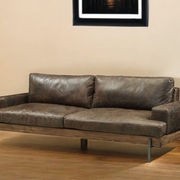 Comstock Leather Sofa – Chocolate