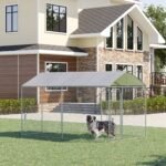 Dog Kennel Heavy Duty Playpen with Galvanized Steel Secure Lock Mesh Sidewalls and Waterproof Cover for Backyard & Patio, 13′ x 7.5′ x 7.5′ - Image 2