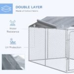 Dog Kennel Heavy Duty Playpen with Galvanized Steel Secure Lock Mesh Sidewalls and Waterproof Cover for Backyard & Patio, 13′ x 7.5′ x 7.5′ - Image 5