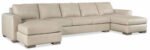 Donovan Leather Sofa With Chaise