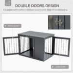 Furniture Style Indoor Dog Crate, End Table Pet Cage Kennel with Double Doors, and Locks, for Medium Dogs, Grey - Image 5
