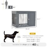 Furniture Style Indoor Dog Crate, End Table Pet Cage Kennel with Double Doors, and Locks, for Medium Dogs, Grey - Image 3