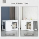 Furniture Style Indoor Dog Crate, End Table Pet Cage Kennel with Double Doors, and Locks, for Small and Medium Dogs, White - Image 4