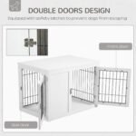 Furniture Style Indoor Dog Crate, End Table Pet Cage Kennel with Double Doors, and Locks, for Small and Medium Dogs, White - Image 5