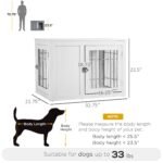 Furniture Style Indoor Dog Crate, End Table Pet Cage Kennel with Double Doors, and Locks, for Small and Medium Dogs, White - Image 3