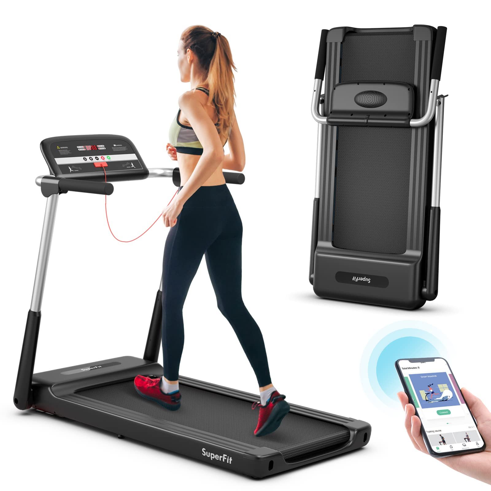 goplus-225hp-folding-treadmill-compact-superfit-treadmill-with-led-display-and-app-control-4958629.jpg Goplus 2.25HP Folding Treadmill, Compact Superfit Treadmill with LED Display and APP Control - Image 1