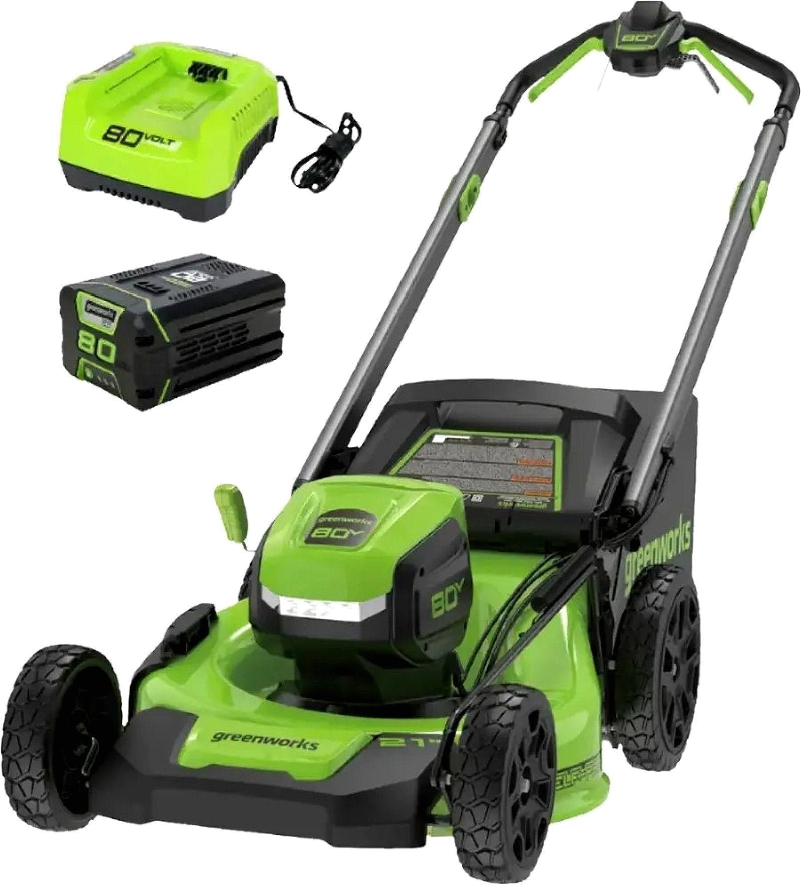 greenworks-80v-21-inch-cordless-self-propelled-lawn-mower-with-40ah-battery-charger-6535345.jpg Greenworks 80V 21-Inch Cordless Self-Propelled Lawn Mower with 4.0Ah Battery & Charger - Image 1