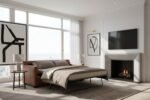 Hadley Contemporary Track Arm Leather Sofa Collection - Image 5