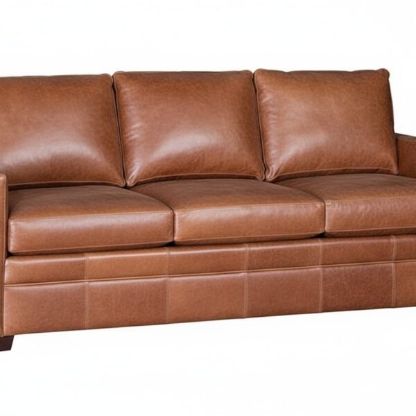 Hadley Contemporary Track Arm Leather Sofa Collection