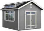 Handy Home Products Windemere 10×12 Do-it-Yourself Wooden Storage Shed with Floor, Beiges