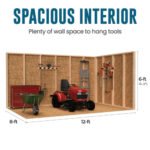 Heartland Coronado 12 x 8 ft Saltbox Wood Outdoor Storage Shed with Windows and Doors - Image 3