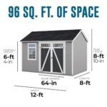 Heartland Coronado 12 x 8 ft Saltbox Wood Outdoor Storage Shed with Windows and Doors - Image 4