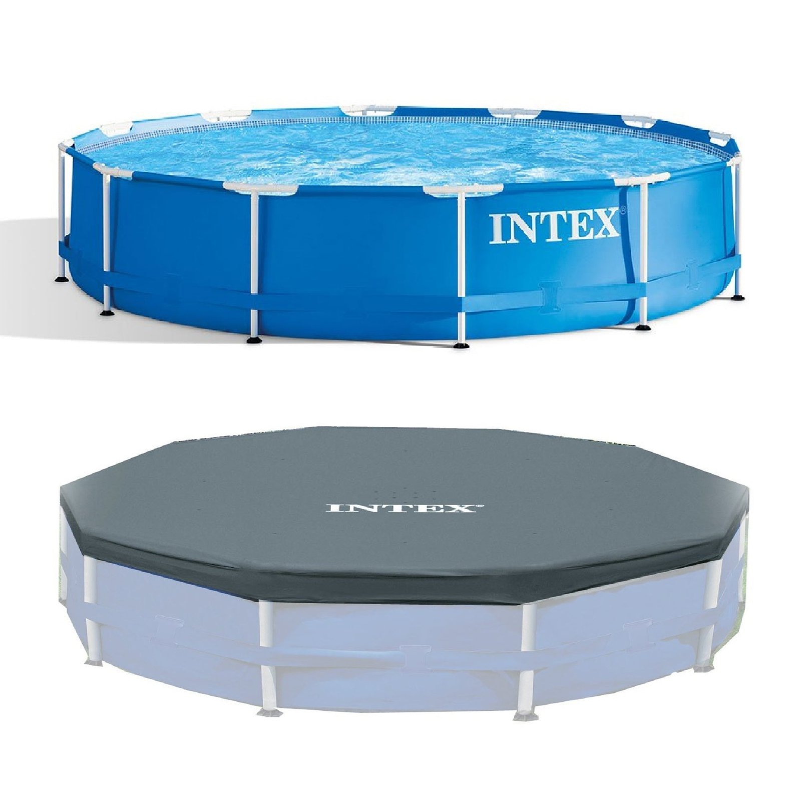 intex-12-foot-x-30-in-above-ground-pool-intex-12-foot-round-pool-cover-3720856.jpg Intex 12 Foot x 30 In. Above Ground Pool & Intex 12 Foot Round Pool Cover - Image 1