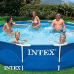 Intex 12′ x 30″ Metal Frame Round Swimming Pool w/ Filter Pump & 13′ Pool Cover - Image 4