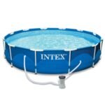 Intex 12′ x 30″ Metal Frame Round Swimming Pool w/ Filter Pump & 13′ Pool Cover - Image 2