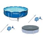 Intex 12’x30″ Swimming Pool w/ Pump, Maintenance Kit (2 Pack) & 12′ Pool Cover - Image 2