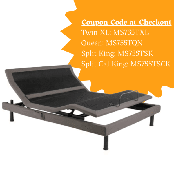 Malouf S755 Smart Adjustable Bed Base – Reach Assist™ & Lumbar Support