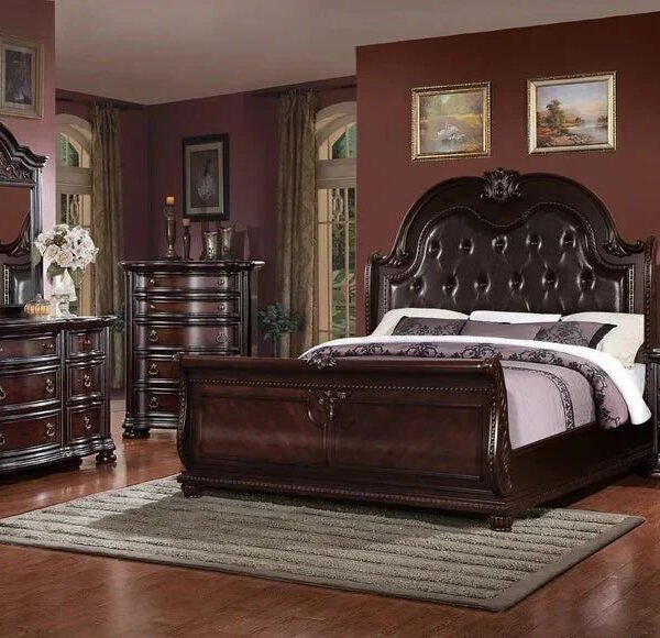 McFerran Home Furnishing B367 Brown Wood Bedroom Set