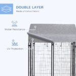 Medium-sized Outdoor Dog Kennel Galvanized Steel Fence with UV-Resistant Oxford Cloth Roof & Secure Lock 47.25″ x 47.25″ x 54.25″ - Image 5
