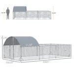 Metal Chicken Coop, Walkin Chicken Runs, Duck Rabbit Enclosure Pen, Outdoor Poultry Cage with Waterproof and Anti-UV Cover for Backyard, Farm, (1″ Diameter, 18.7’L x 9.2’W x 6.4’H) - Image 3