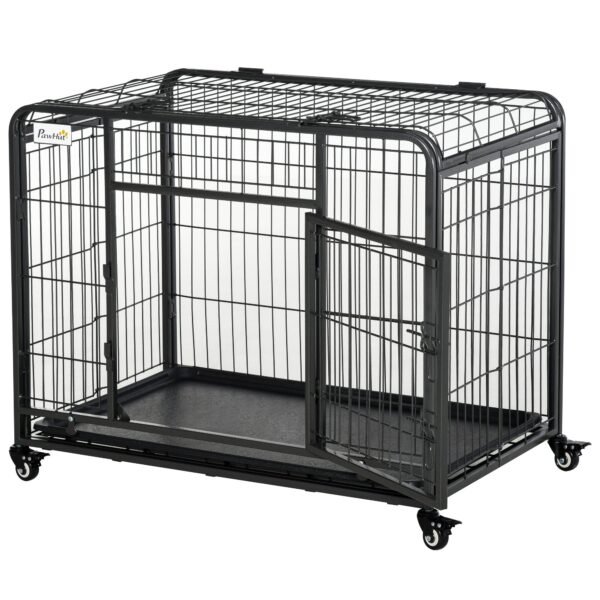 Metal Dog Crate Heavy Duty Kennel with Removable