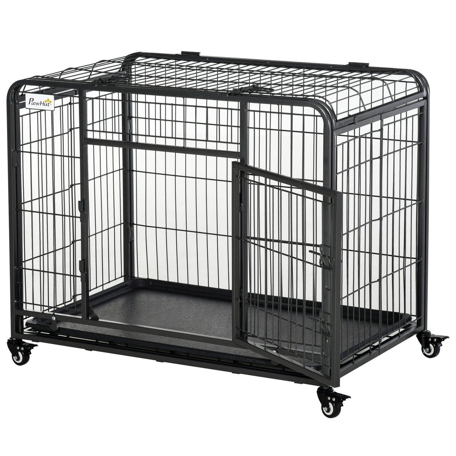 metal-dog-crate-heavy-duty-kennel-with-removable-7605456-1.jpg Metal Dog Crate Heavy Duty Kennel with Removable - Image 1