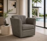 Mila Leather Swivel Chair - Image 5