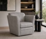 Mila Leather Swivel Chair - Image 4