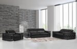 Milan Leather Seating Set – Black - Image 2