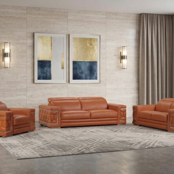 Monaco Leather Seating Set – Camel