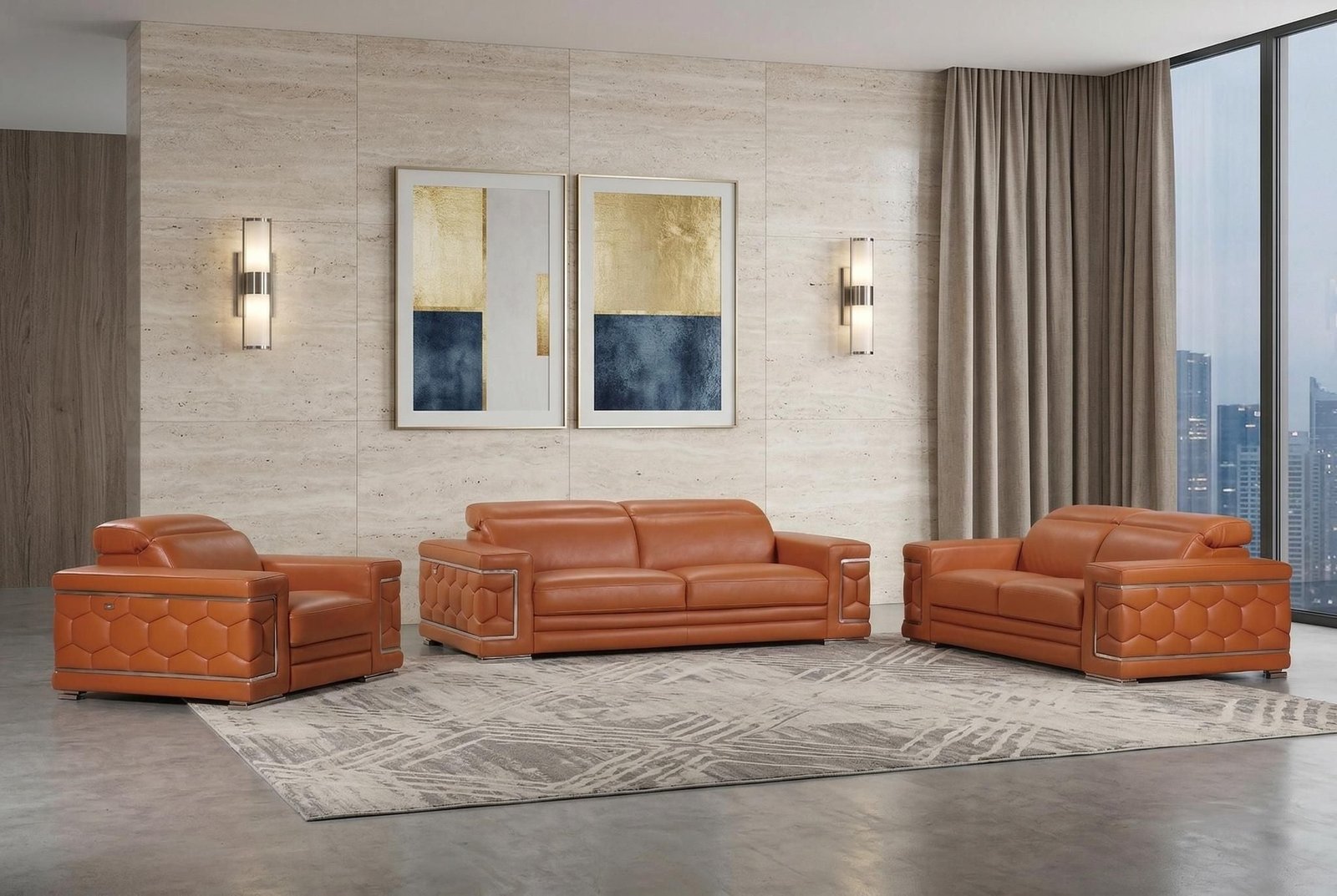 monaco-leather-seating-set-camel-6457143.jpg Monaco Leather Seating Set – Camel - Image 1