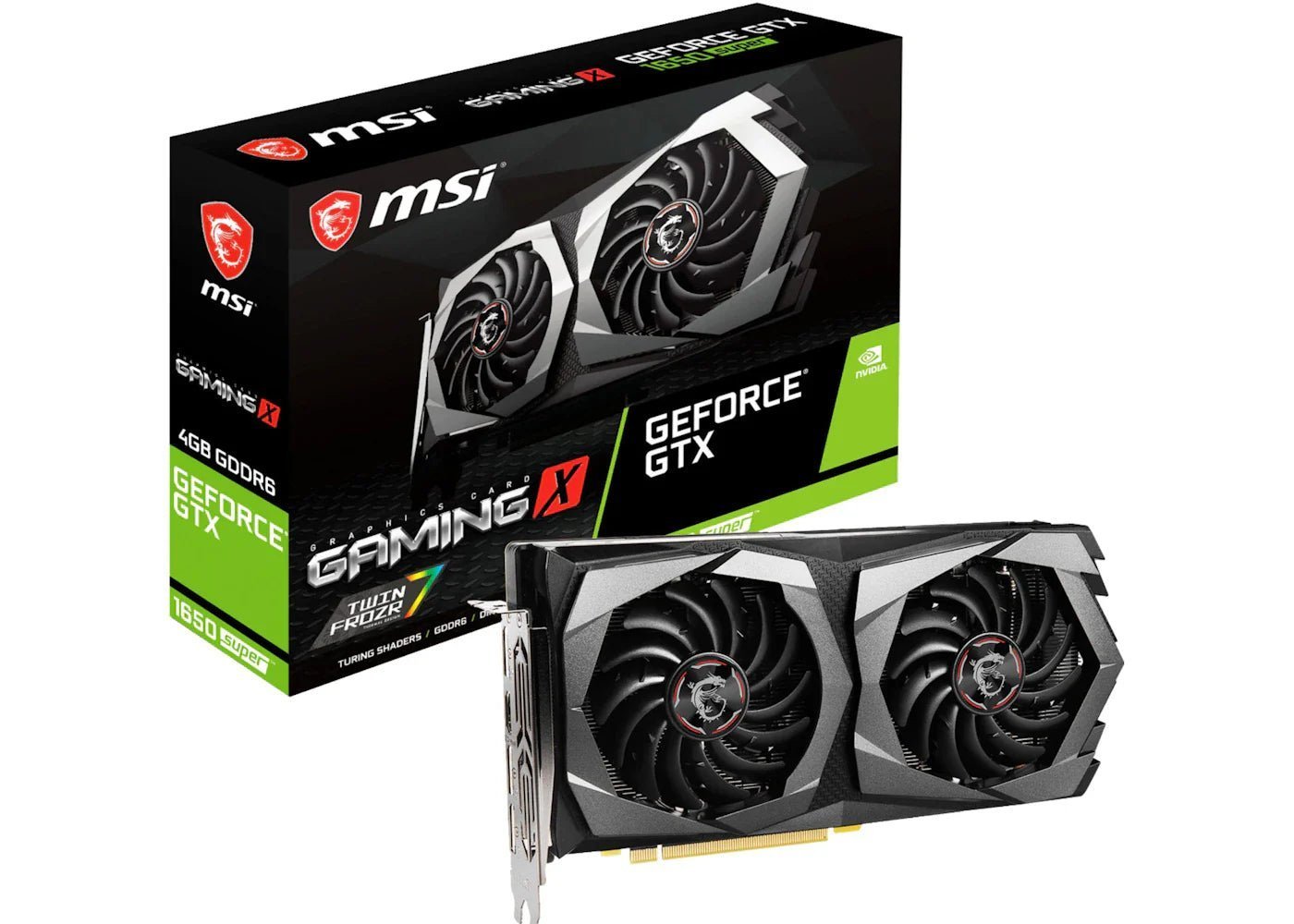 nvidia-msi-geforce-gtx-1650-super-gaming-x-4g-graphics-card-graphics-card-4884593.jpg NVIDIA MSI GeForce GTX 1650 SUPER Gaming X 4G Graphics Card Graphics Card - Image 1