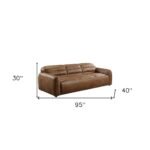 Phillips Leather Sofa – Dark Brown - Image 2