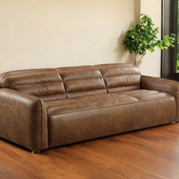 Phillips Leather Sofa – Dark Brown