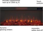 Real Flame Malie 68″ Electric Fireplace with Mantel & Remote Control - Image 2