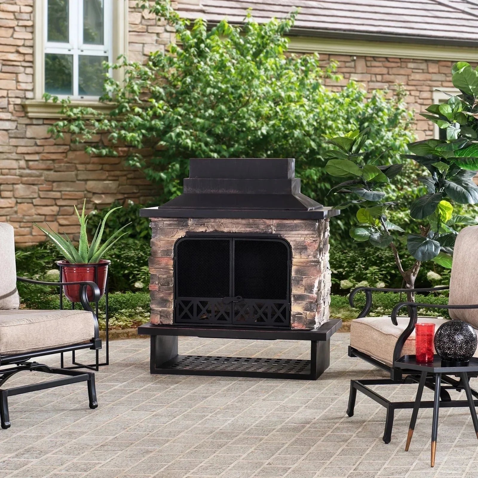 sunjoy-farmington-wood-burning-fireplaces-4910992.jpg Sunjoy Farmington Wood Burning Fireplaces. - Image 1
