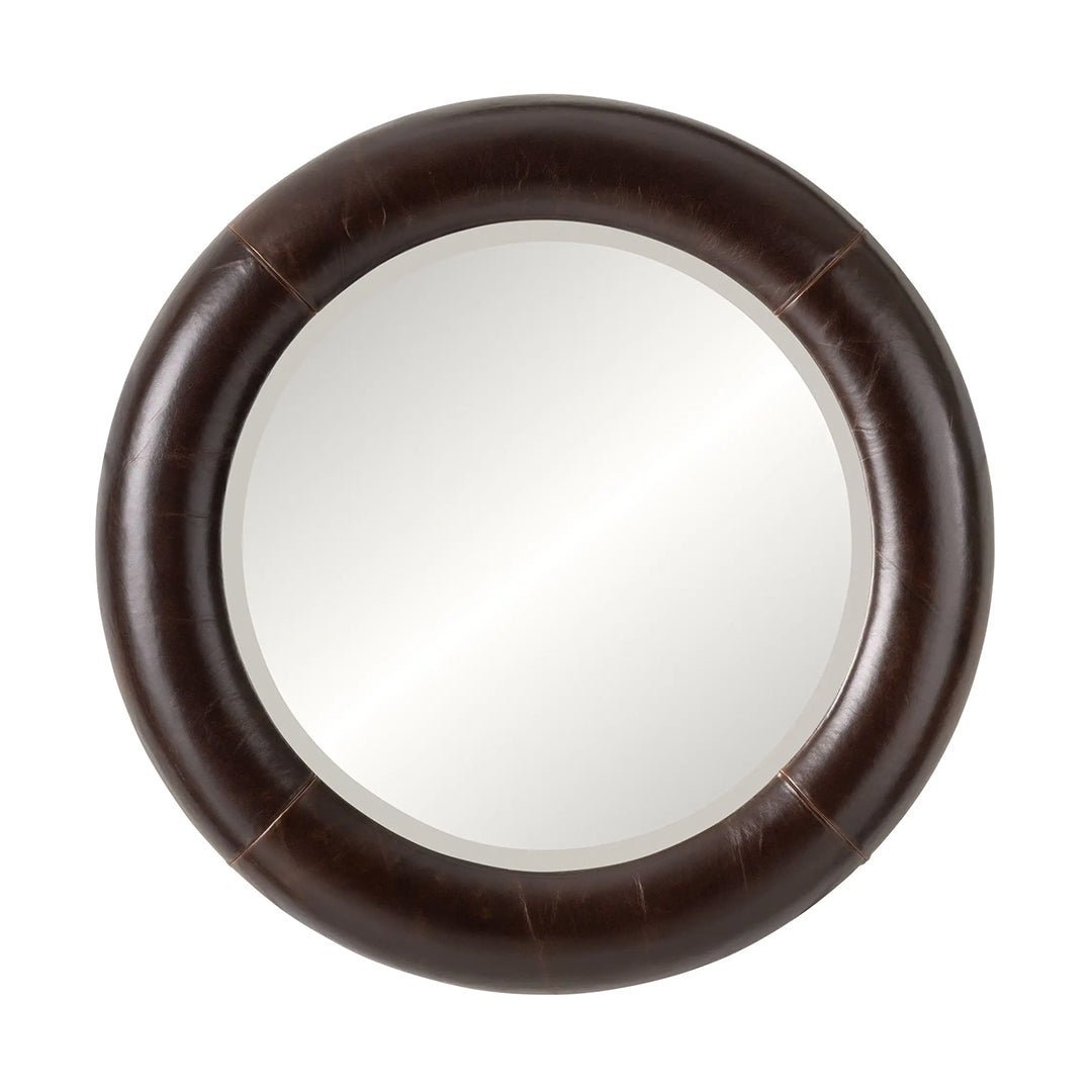telluride-round-leather-mirror-7032452.jpg Telluride Round Leather Mirror - Image 1